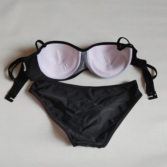 3D BIKINI TOP with Matching Bottoms Women's Size Medium Green White Black - Picture 2 of 4